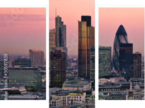 Londyn w kolorach zmierzchu
 - Dreiteiliges Leinwandbild, Triptychon