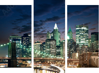 Amazing New York cityscape - taken after sunset - Dreiteiliges Leinwandbild, Triptychon