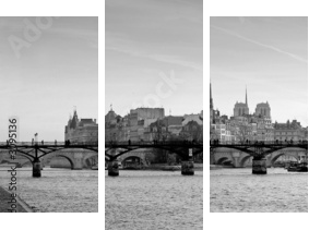 notre dame de paris noir et blanc - Dreiteiliges Leinwandbild, Triptychon