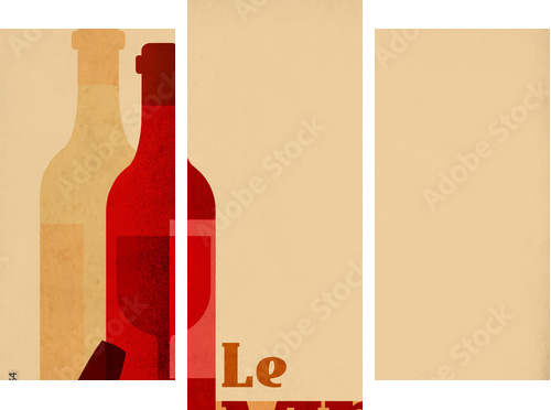 Francuskie wino
 - Dreiteiliges Leinwandbild, Triptychon