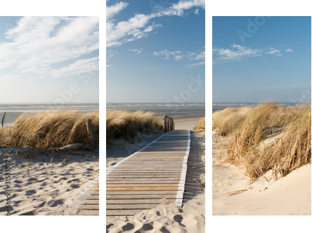 Nordsee Strand auf Langeoog - Dreiteiliges Leinwandbild, Triptychon