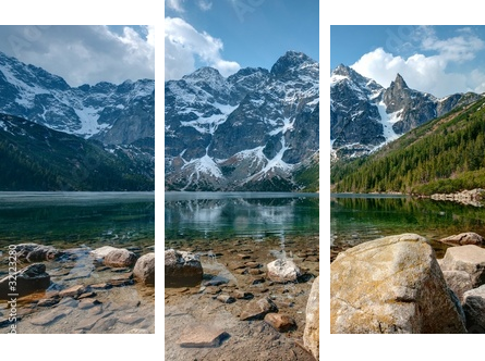 Polish Tatra mountains Morskie Oko lake - Dreiteiliges Leinwandbild, Triptychon