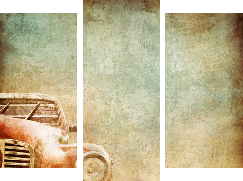 Old Car - Dreiteiliges Leinwandbild, Triptychon