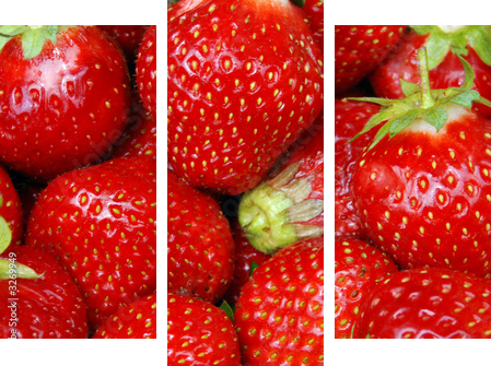 erdbeeren - Dreiteiliges Leinwandbild, Triptychon