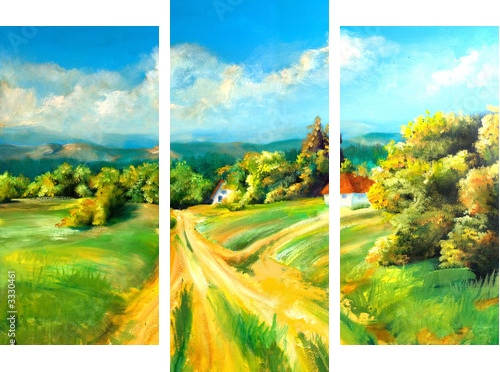 Summer landscapes - Dreiteiliges Leinwandbild, Triptychon