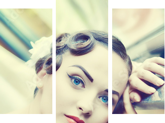 vintage  portrait - Dreiteiliges Leinwandbild, Triptychon