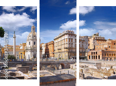 architektura Rzymu w panoramie
 - Dreiteiliges Leinwandbild, Triptychon