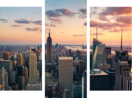 New York Empire state building Times square - Dreiteiliges Leinwandbild, Triptychon