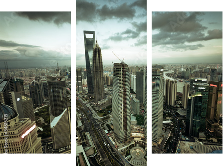 shanghai - Dreiteiliges Leinwandbild, Triptychon