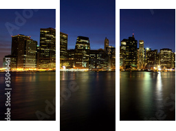 panorama Manhattanu o zmierzchu
 - Dreiteiliges Leinwandbild, Triptychon