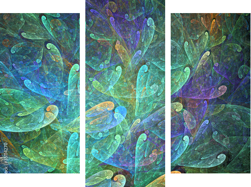 Underwater corals - Dreiteiliges Leinwandbild, Triptychon