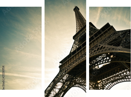 Tour Eiffel Paris France - Dreiteiliges Leinwandbild, Triptychon