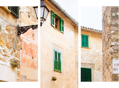Medieval Valldemosa traditional Majorca village - Dreiteiliges Leinwandbild, Triptychon