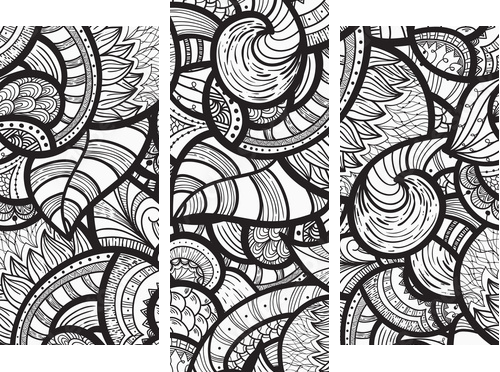 vector seamless ethnic doodle pattern - Dreiteiliges Leinwandbild, Triptychon