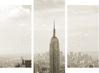 Manhattan panorama in sepia - Dreiteiliges Leinwandbild, Triptychon