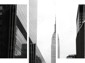 Emipre State Building and yellow, Manhattan, New York - Dreiteiliges Leinwandbild, Triptychon