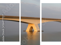 zeelandbrÃ¼cke - Dreiteiliges Leinwandbild, Triptychon
