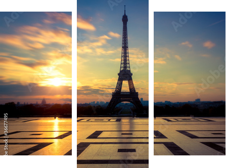 Tour Eiffel Paris France - Dreiteiliges Leinwandbild, Triptychon