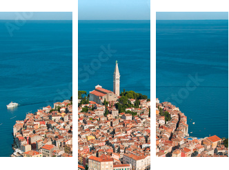 Luftaufnahme von Rovinj-Istrien im Sommer - Dreiteiliges Leinwandbild, Triptychon