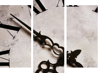 Antique Clock in Water - Dreiteiliges Leinwandbild, Triptychon