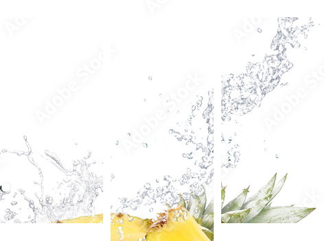 ananas splash - Dreiteiliges Leinwandbild, Triptychon