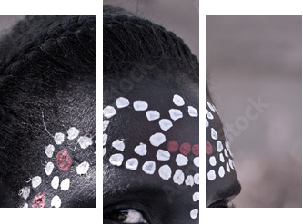 Tribal face - Dreiteiliges Leinwandbild, Triptychon