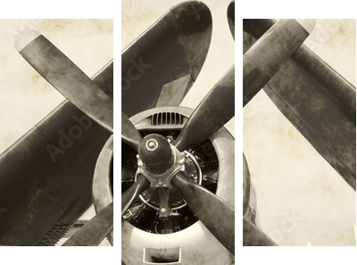 Wartime navy airplane with folded wings - Dreiteiliges Leinwandbild, Triptychon