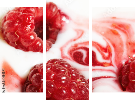 Raspberry and cream - Dreiteiliges Leinwandbild, Triptychon
