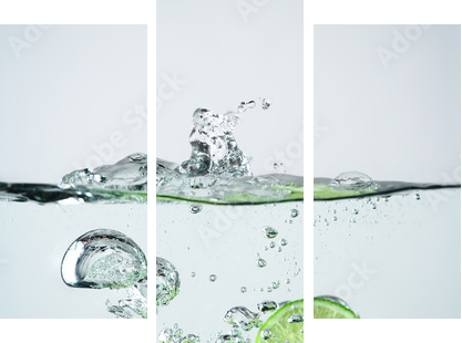 Lime splash - Dreiteiliges Leinwandbild, Triptychon