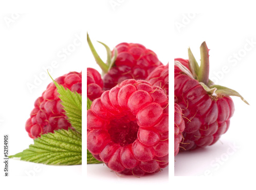 Ripe raspberries - Dreiteiliges Leinwandbild, Triptychon