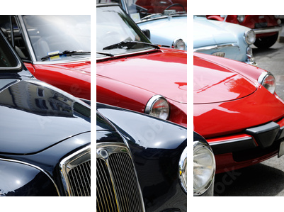 vintage cars - Dreiteiliges Leinwandbild, Triptychon