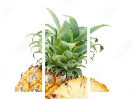 Pineapples isolated on white - Dreiteiliges Leinwandbild, Triptychon
