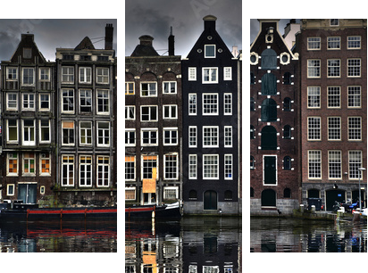 Amsterdam Houses - Dreiteiliges Leinwandbild, Triptychon