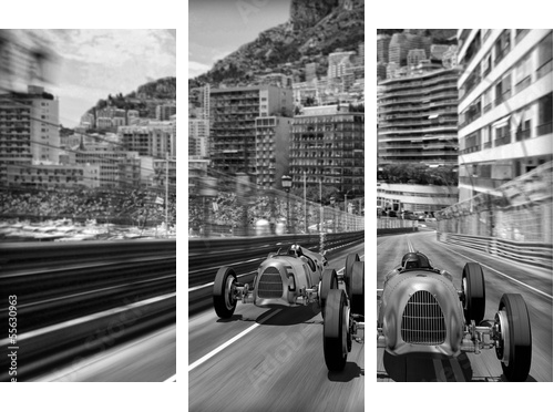 carscene 132b - Dreiteiliges Leinwandbild, Triptychon