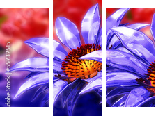 beauty 3d flower panoramic  - Dreiteiliges Leinwandbild, Triptychon