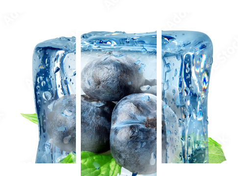 Ice cube and blueberry - Dreiteiliges Leinwandbild, Triptychon