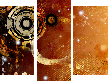grunge geometric background - Dreiteiliges Leinwandbild, Triptychon