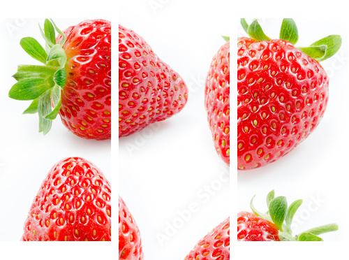 Strawberry. Collection isolated on white - Dreiteiliges Leinwandbild, Triptychon