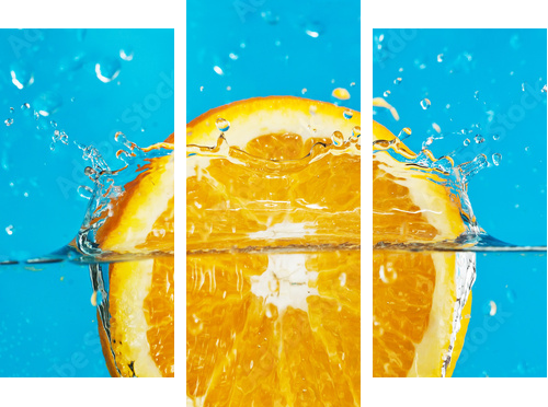 orange with splashes - Dreiteiliges Leinwandbild, Triptychon