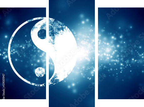 yin yang sign  - Dreiteiliges Leinwandbild, Triptychon