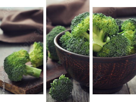 Fresh green broccoli  - Dreiteiliges Leinwandbild, Triptychon