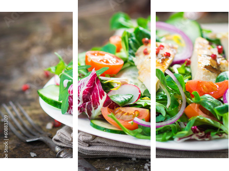 Chicken Salad  - Dreiteiliges Leinwandbild, Triptychon