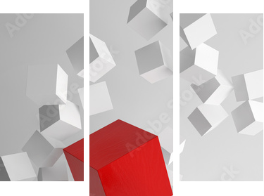 3d rendering of cubes  - Dreiteiliges Leinwandbild, Triptychon
