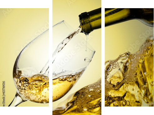 White wine  - Dreiteiliges Leinwandbild, Triptychon