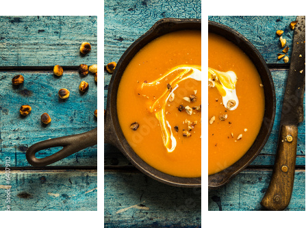 KÃ¼rbissuppe  - Dreiteiliges Leinwandbild, Triptychon