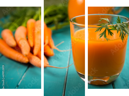 carrot juice  - Dreiteiliges Leinwandbild, Triptychon