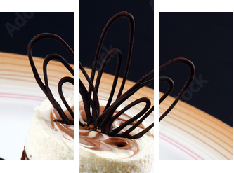Dessert with chocolate - Dreiteiliges Leinwandbild, Triptychon