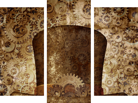 Steampunk Top Hat - Dreiteiliges Leinwandbild, Triptychon