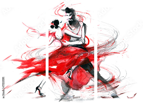 tango  - Dreiteiliges Leinwandbild, Triptychon