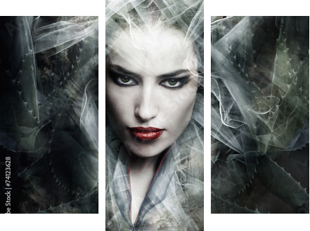 fantasy sorceress  - Dreiteiliges Leinwandbild, Triptychon